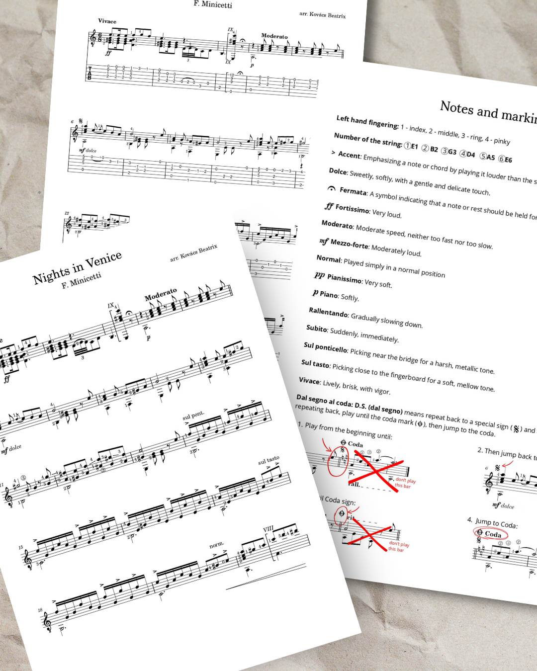 Nights in Venice - sheet music + tabs