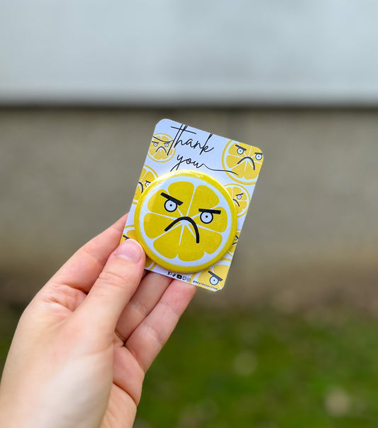 Angry Lemon Fridge Magnet