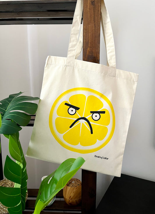 Angry Lemon Tote Bag